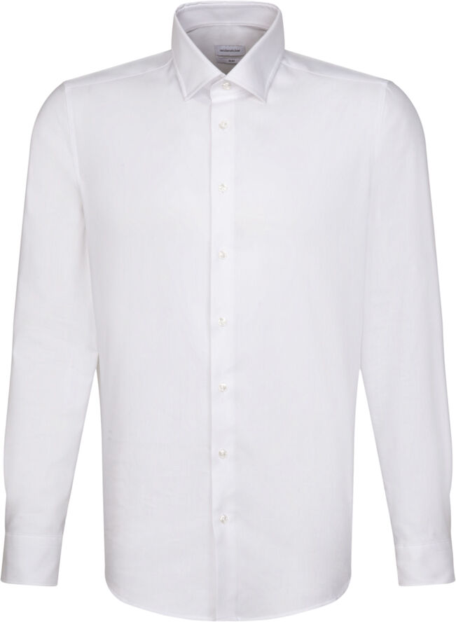 Seidensticker Performance shirt Slim Long sleeve Kent-Collar Uni White