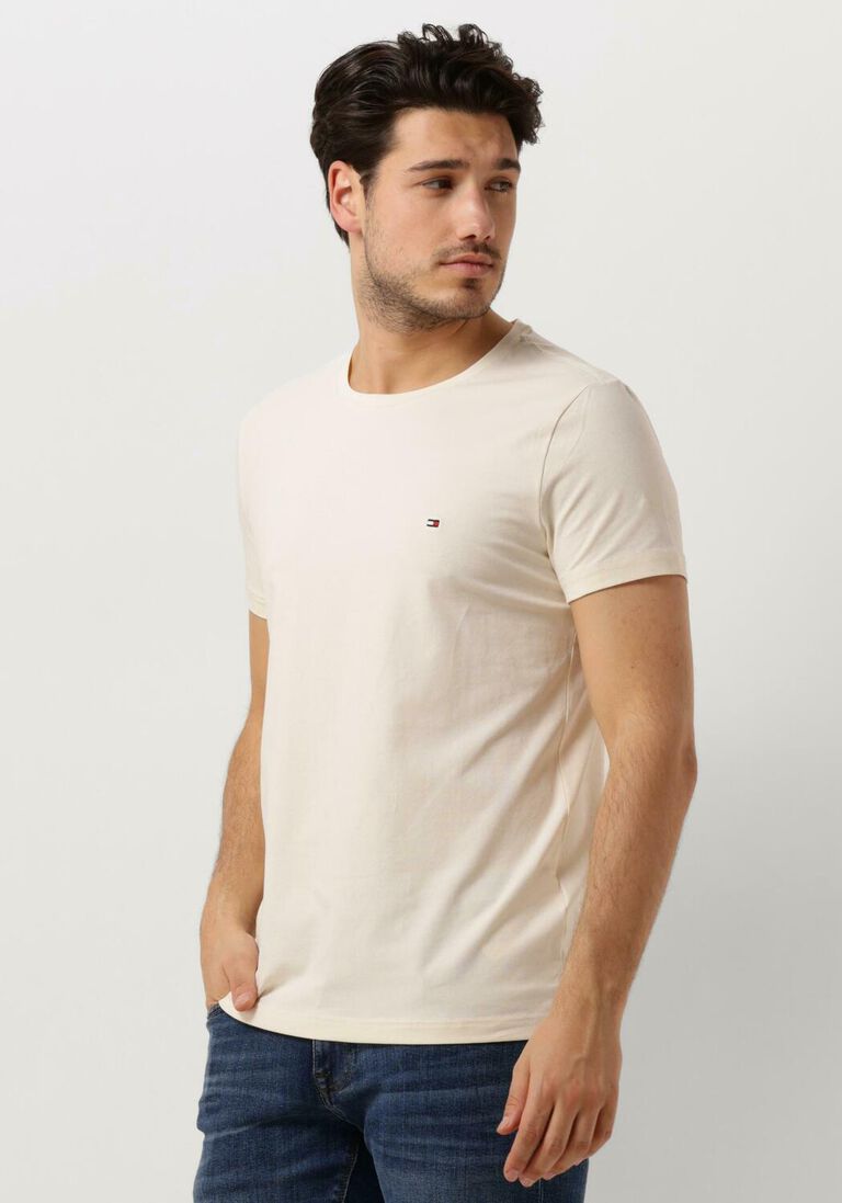 TOMMY HILFIGER beige tommy hilfiger t-shirt stretch slim fit tee