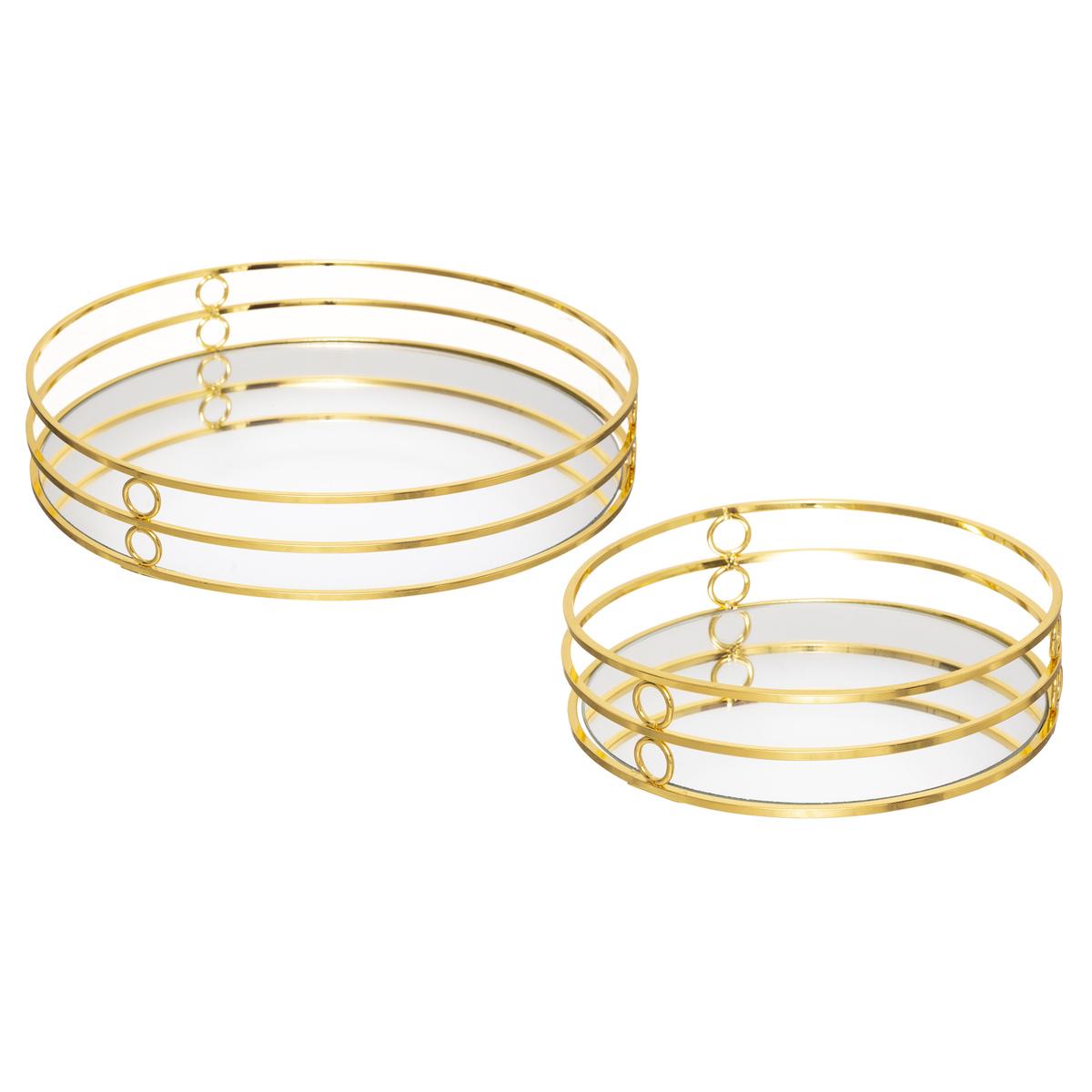 PLATEAU DORE MIROIR FEEL D.20X3.2CM