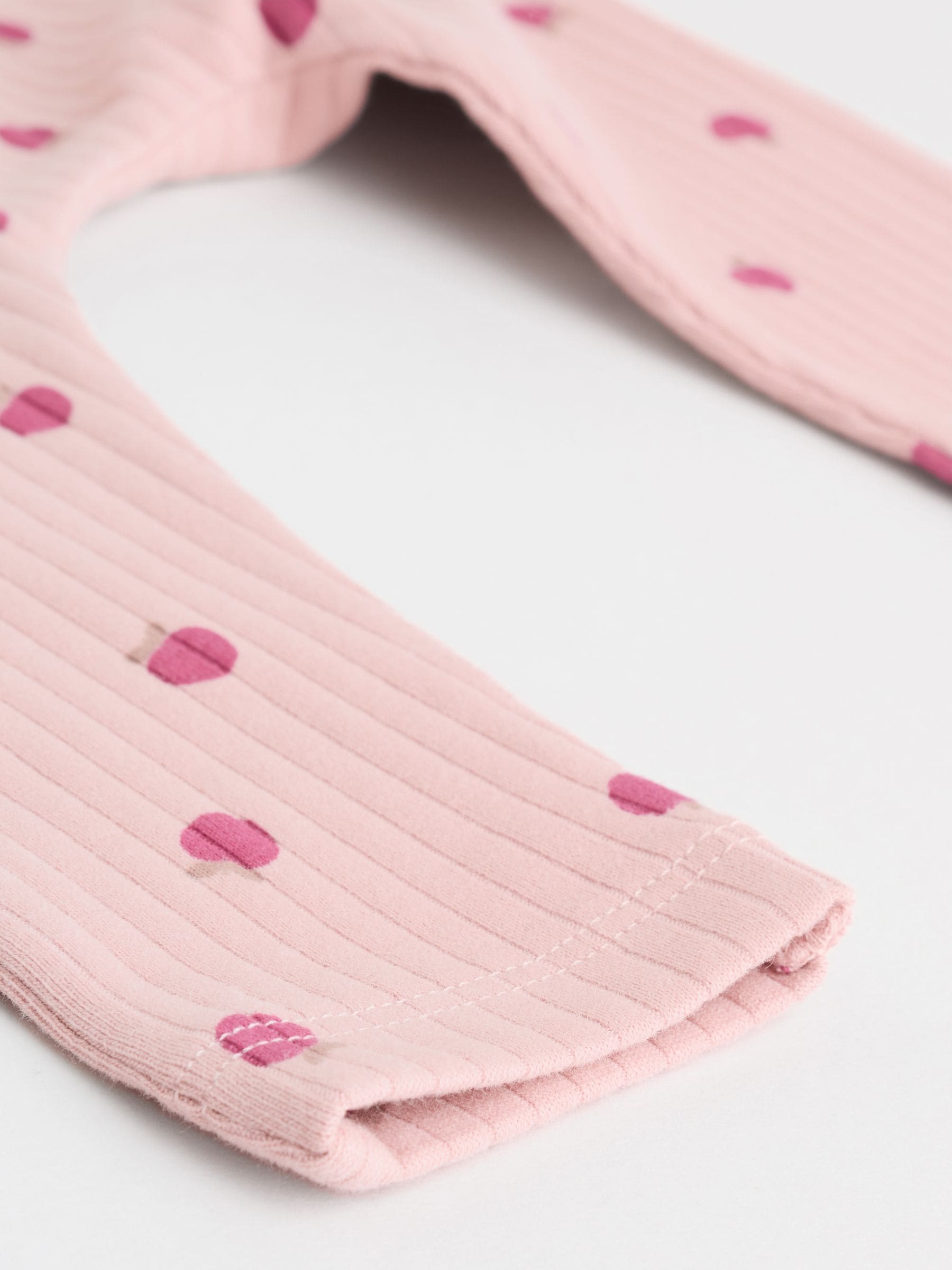 Roze/crème/bruine print - 6 -delige set van top met lange mouwen en leggings (0mnd -3jr)