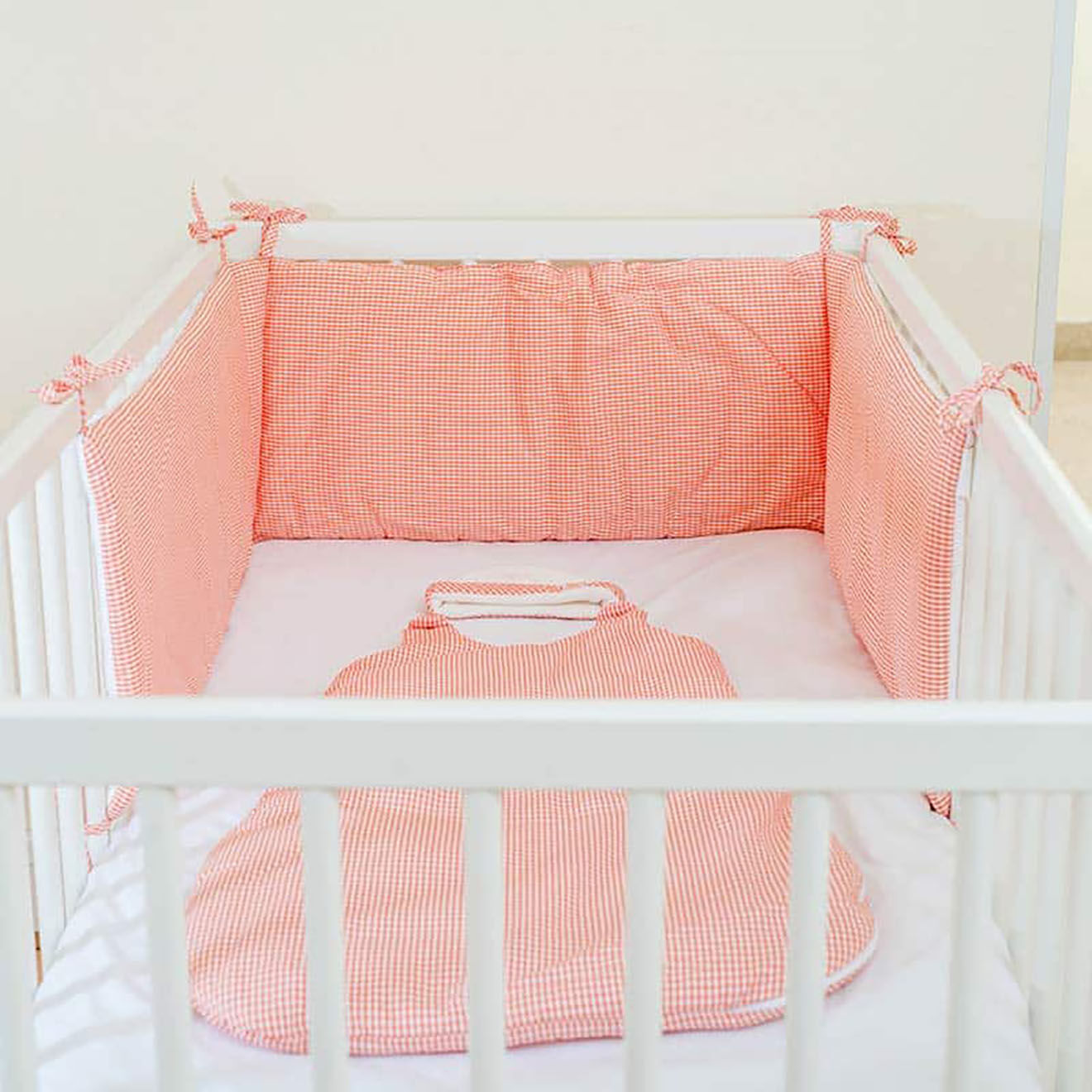 Papate Tour de Lit en Coton Bio blanc - 30x190 cm