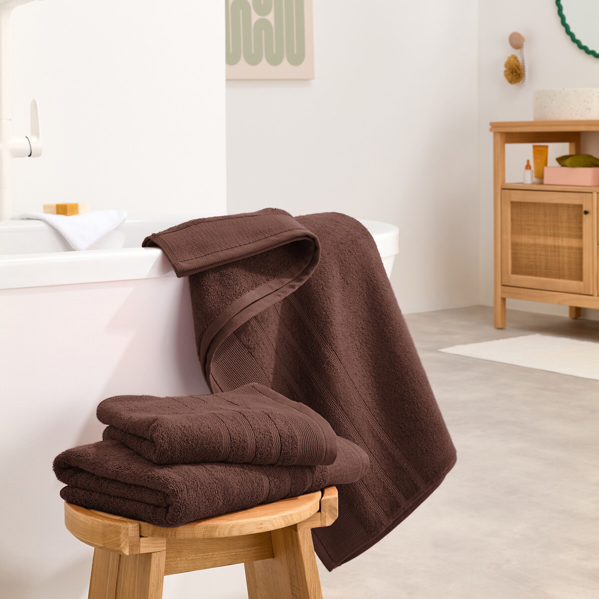 LA REDOUTE INTERIEURS<br>Conjunto de 2 toalhas felpudas 600 g/m², Zavara