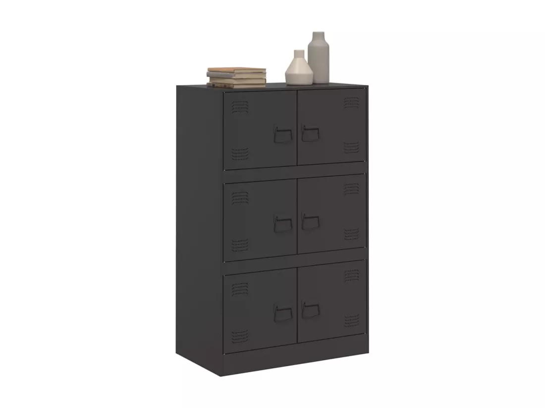Buffet noir 67x39x107 cm acier