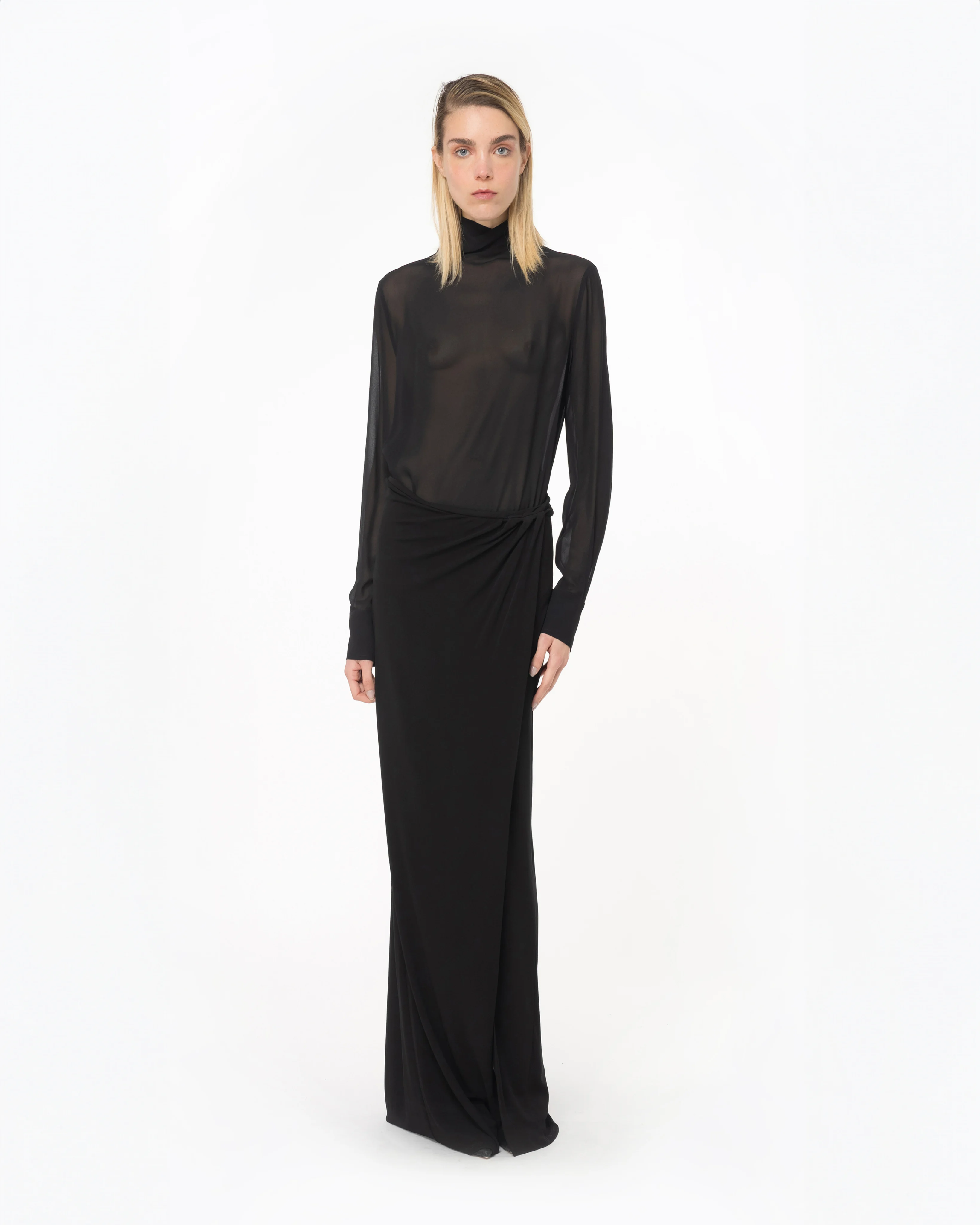 Blouse à col montant | Noir