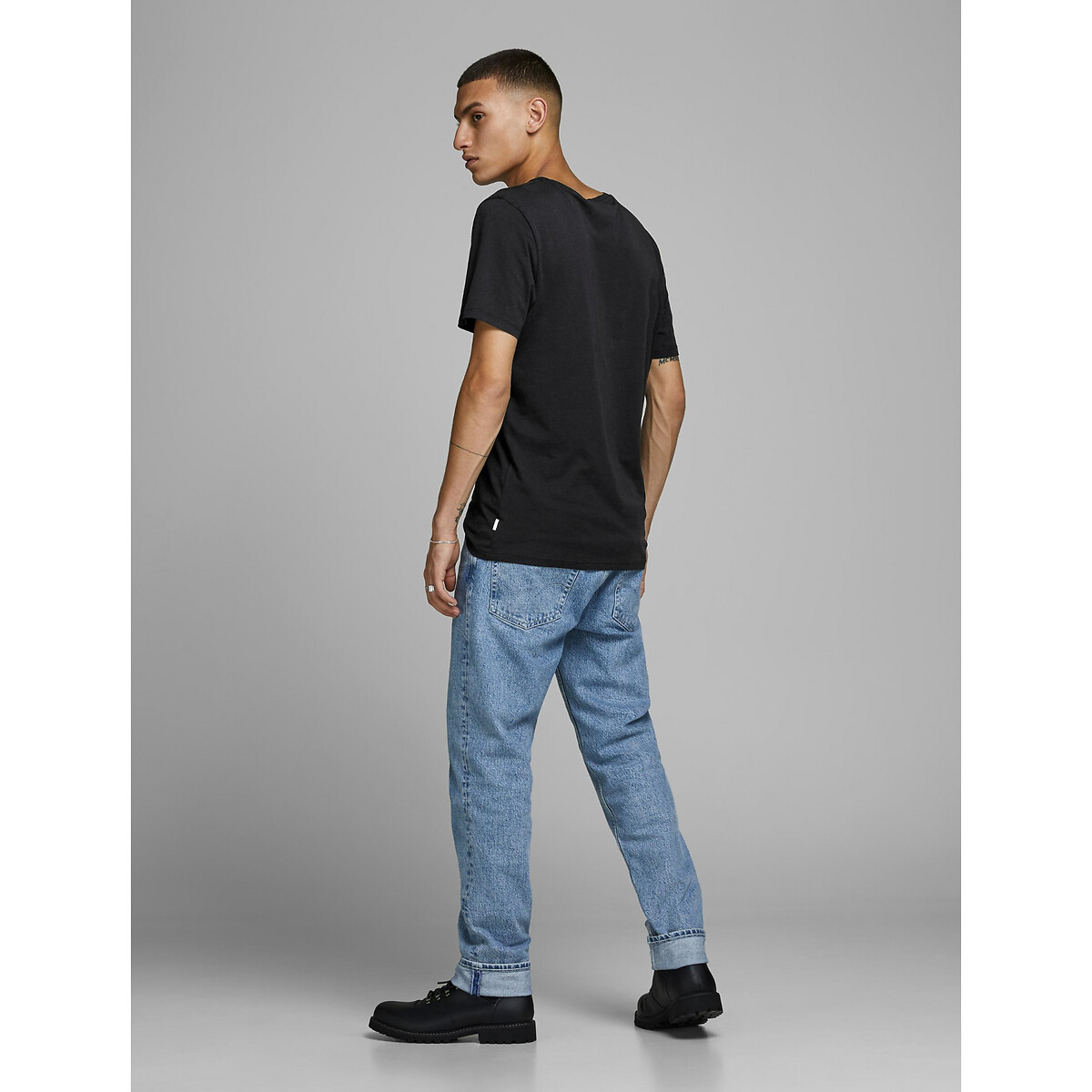 JACK & JONES<br>Camiseta de gola redonda em algodão orgânico