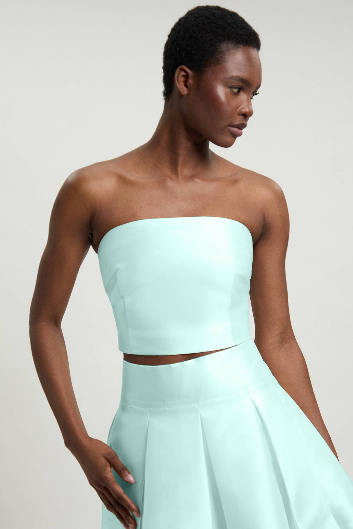 KarenMillen Haut Bustier En Sergé De Satin Tissé