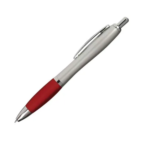 Macma Macma Kugelschreiber mit satiniertem Gehäuse, silber-bordeaux, 20 Stück