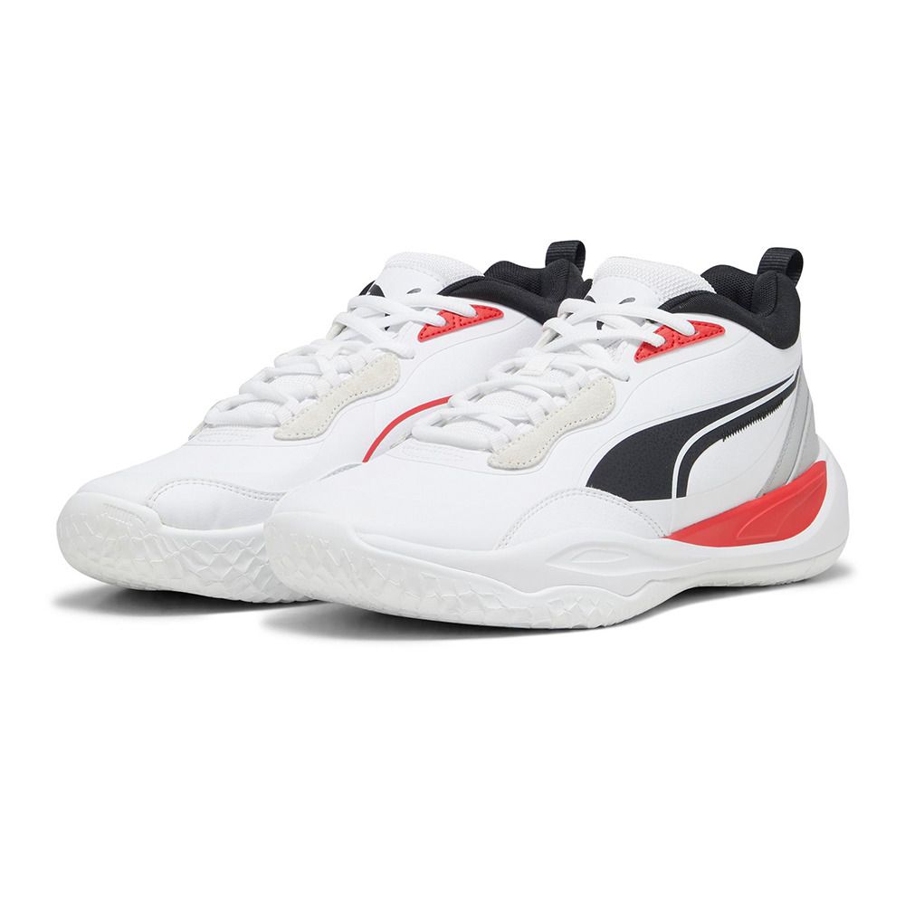 Puma PLAYMAKER PRO PLUS - Chaussures de basketball Homme white/for all time red