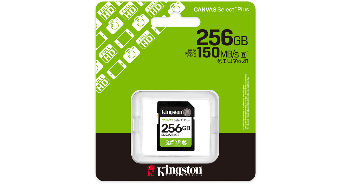 KingstonCanvas Select Plus 256 GB SDXC geheugenkaart  (UHS-I U1, Class 10, V10)