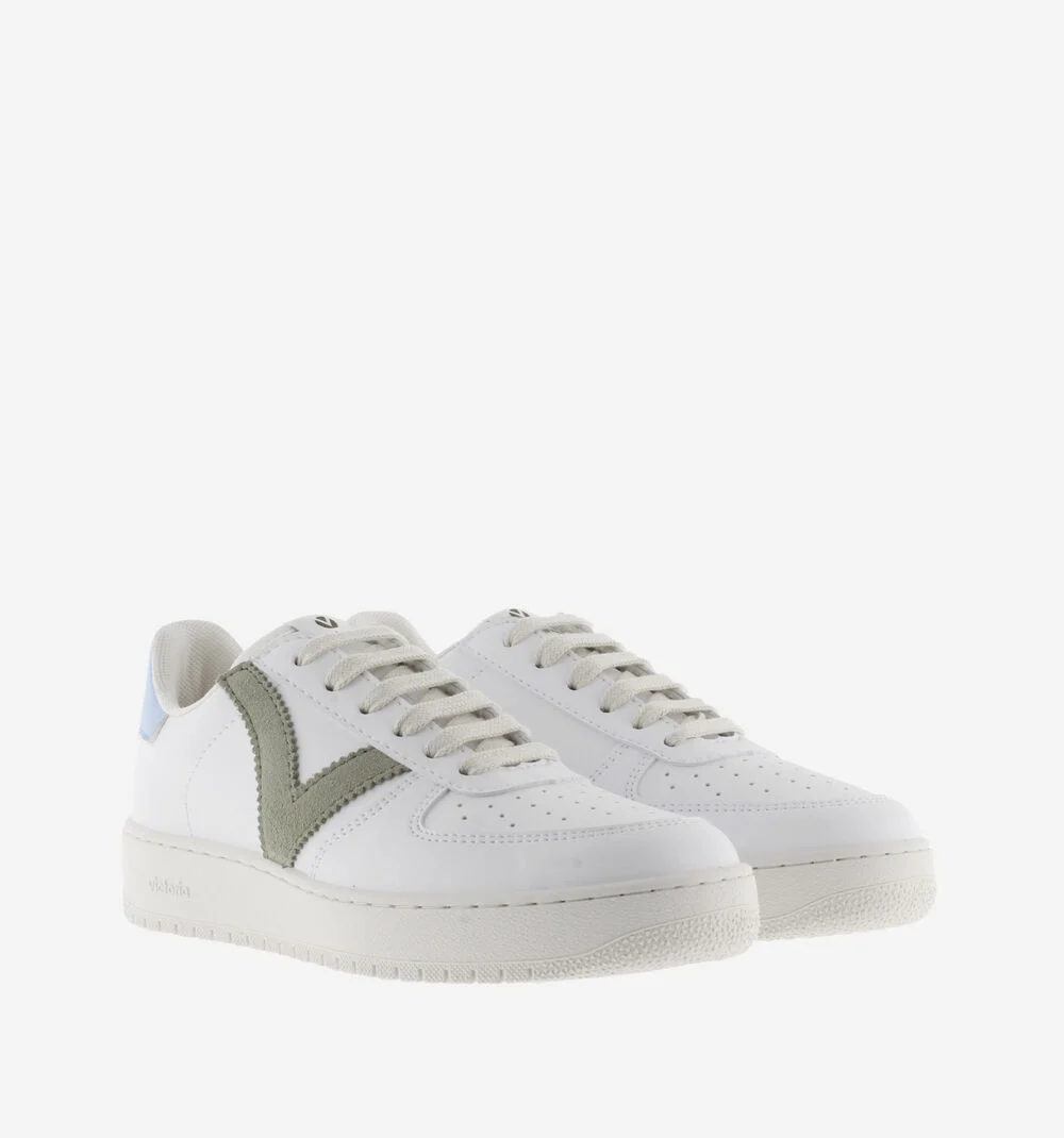 MADRID EFFET CUIR CONTRASTANT Baskets sport unisexe JADE