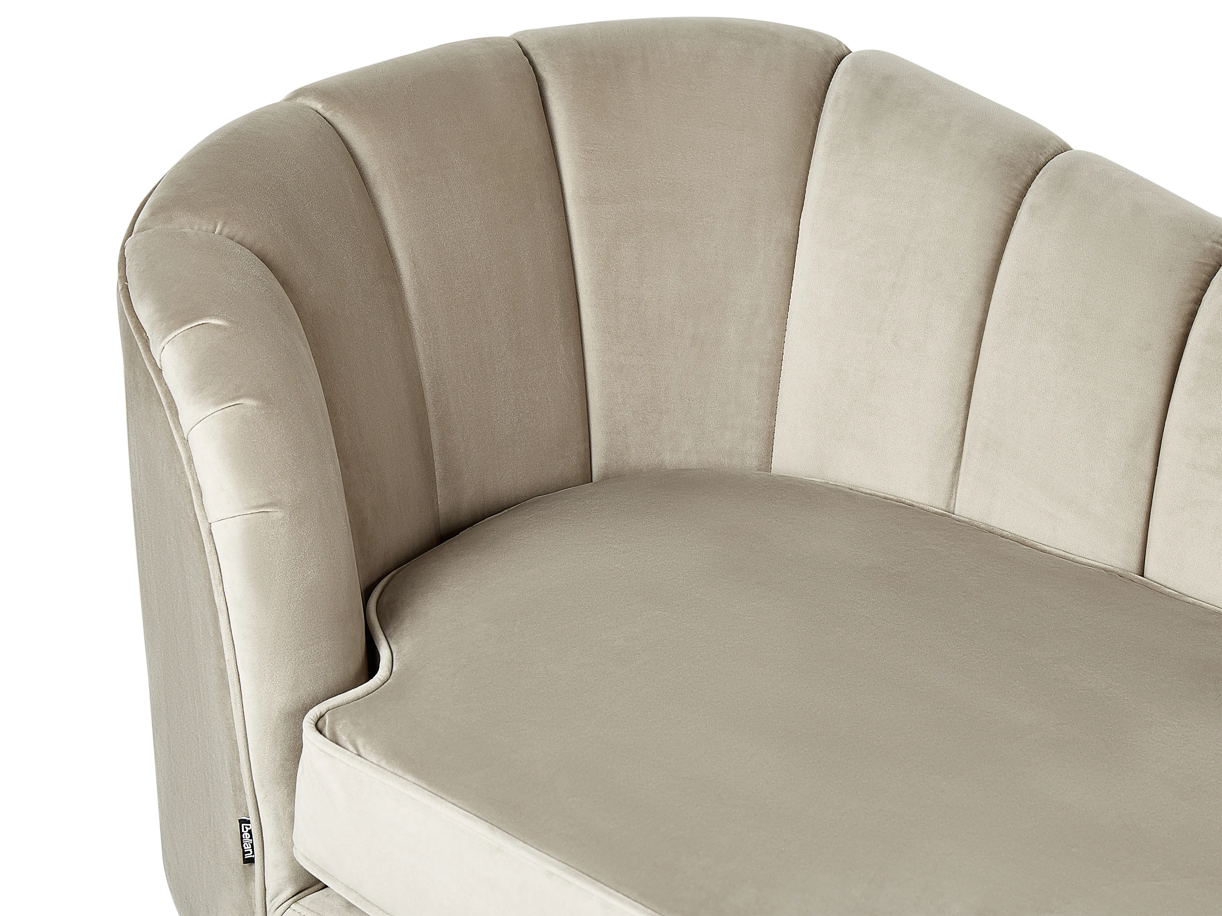 Linkszijdige chaise longue ALLIER Fluweel Beige