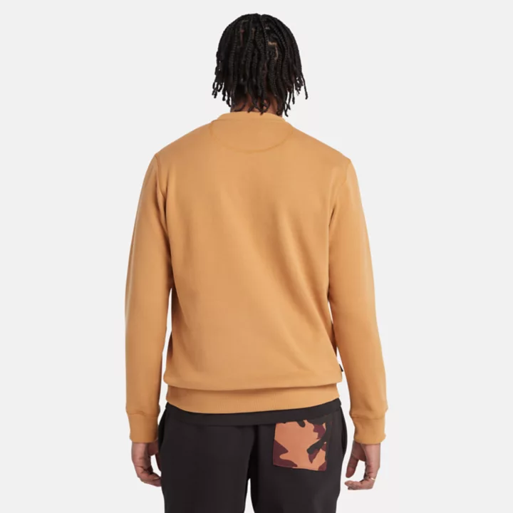 Moletom masculino amarelo com gola redonda e logo 