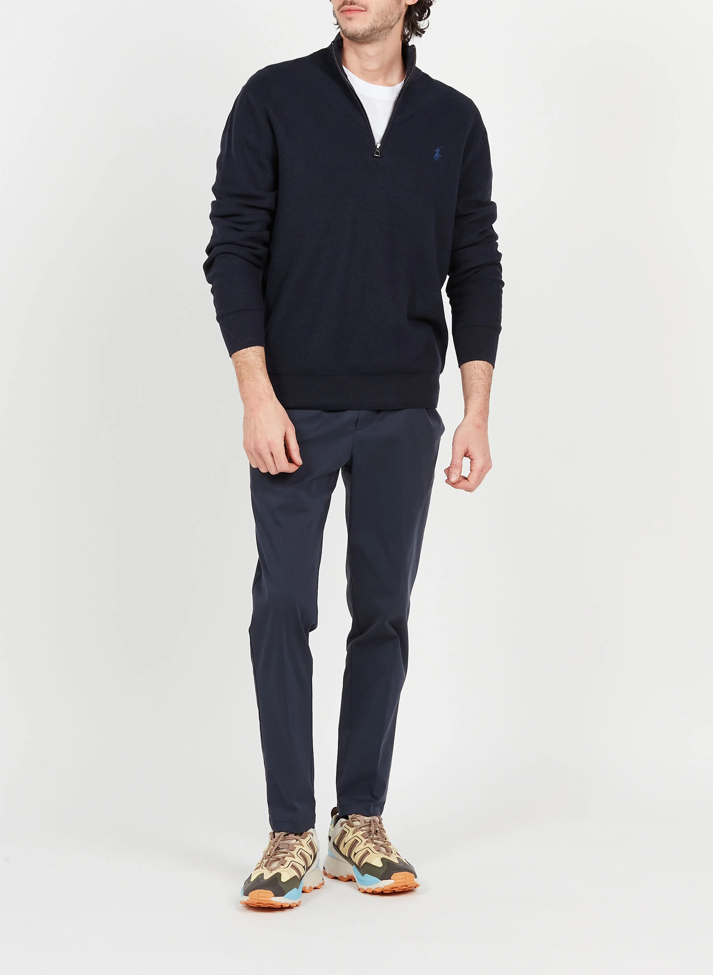 SMITHY - Pantalon droit en coton mélangé| Bleu