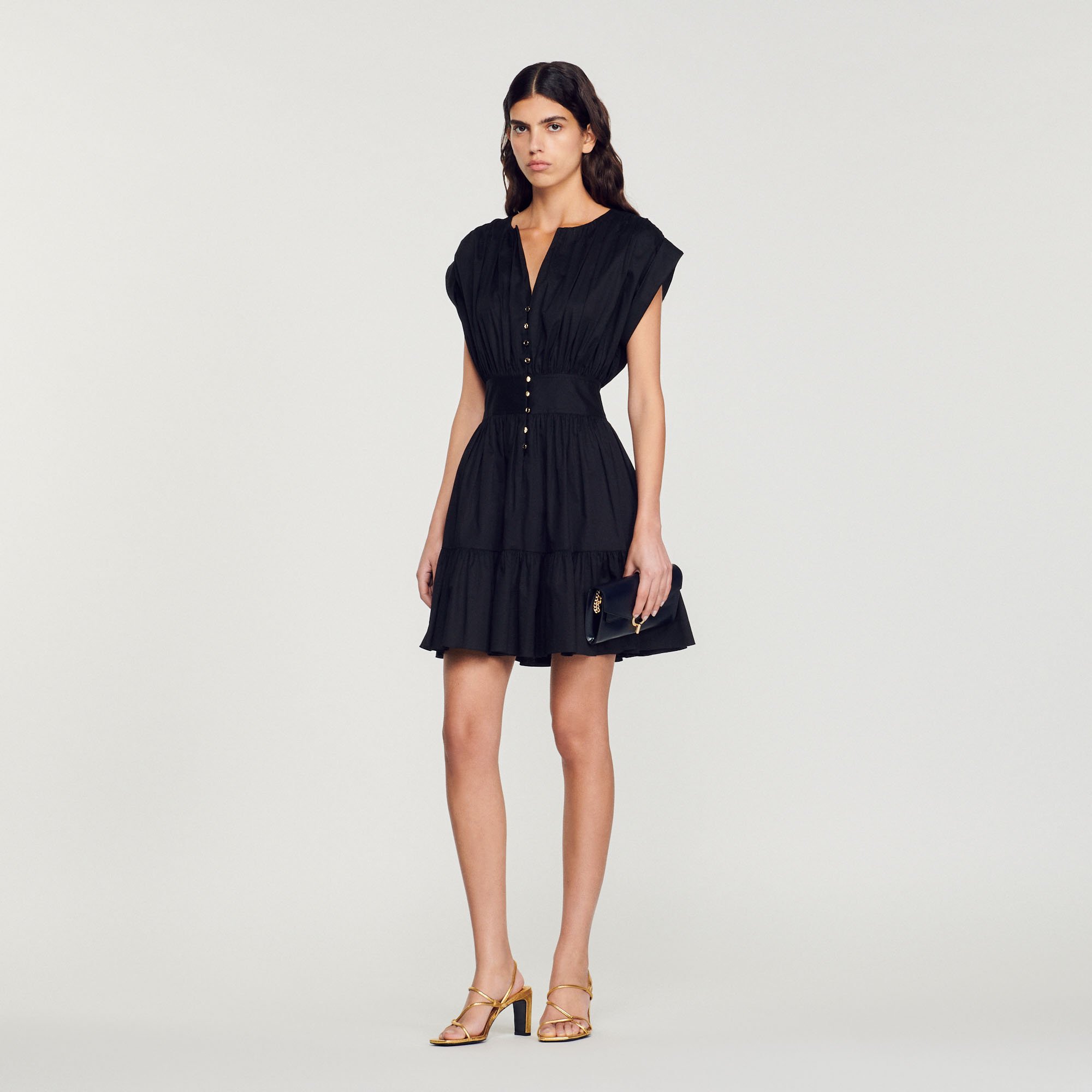 Robe courte froncee