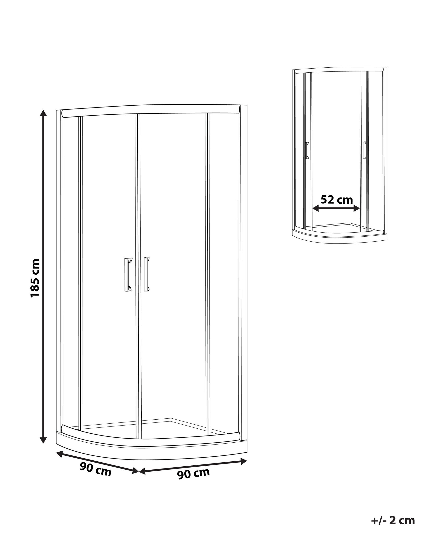 Douchecabine JUKATAN 90 x 90 x 185 cm Goud