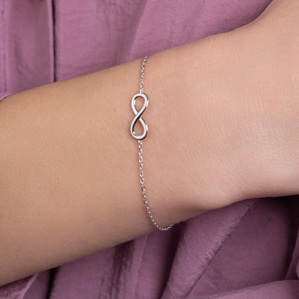 Bracelet symbole infini Argent 925 Rhodié