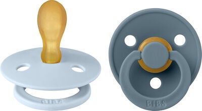 BIBS Colour Smokker 2-pack Lateks Str 2, Baby Blue/Petrol