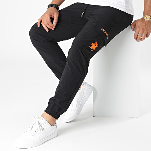 Pantalon Cargo Nounours Noir Orange