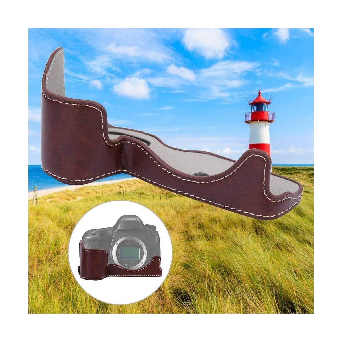 INF Veske / erme til Canon G7X2 / G7X3 PU lær brun