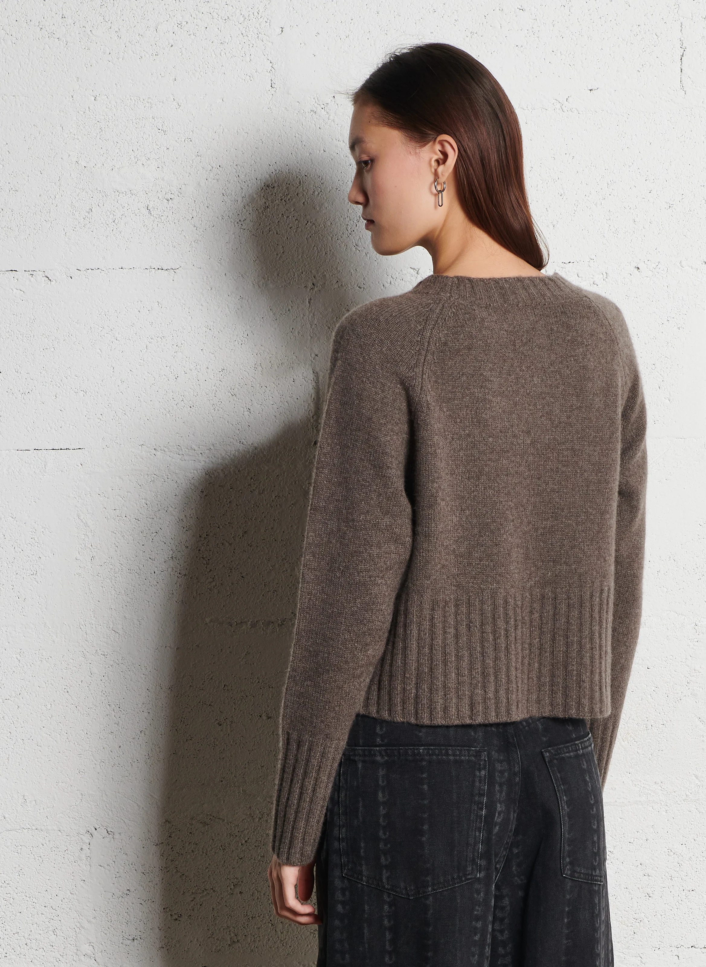 ATLANTA - Jean large taille haute en coton | Noir