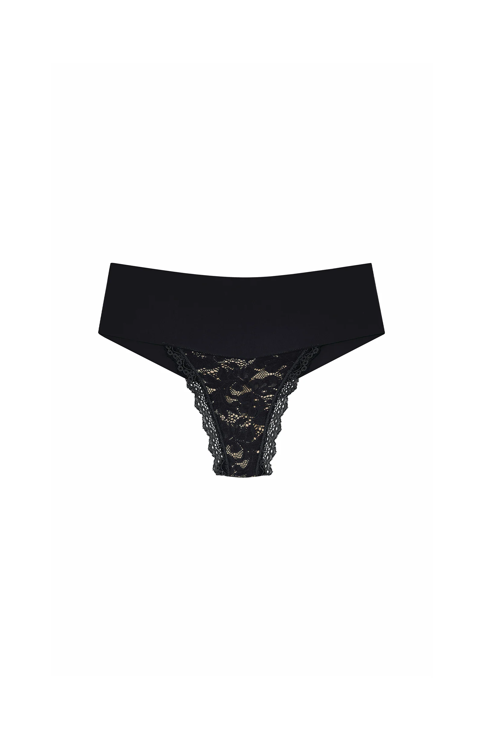 perle Tanga noir à large ceinture Noir