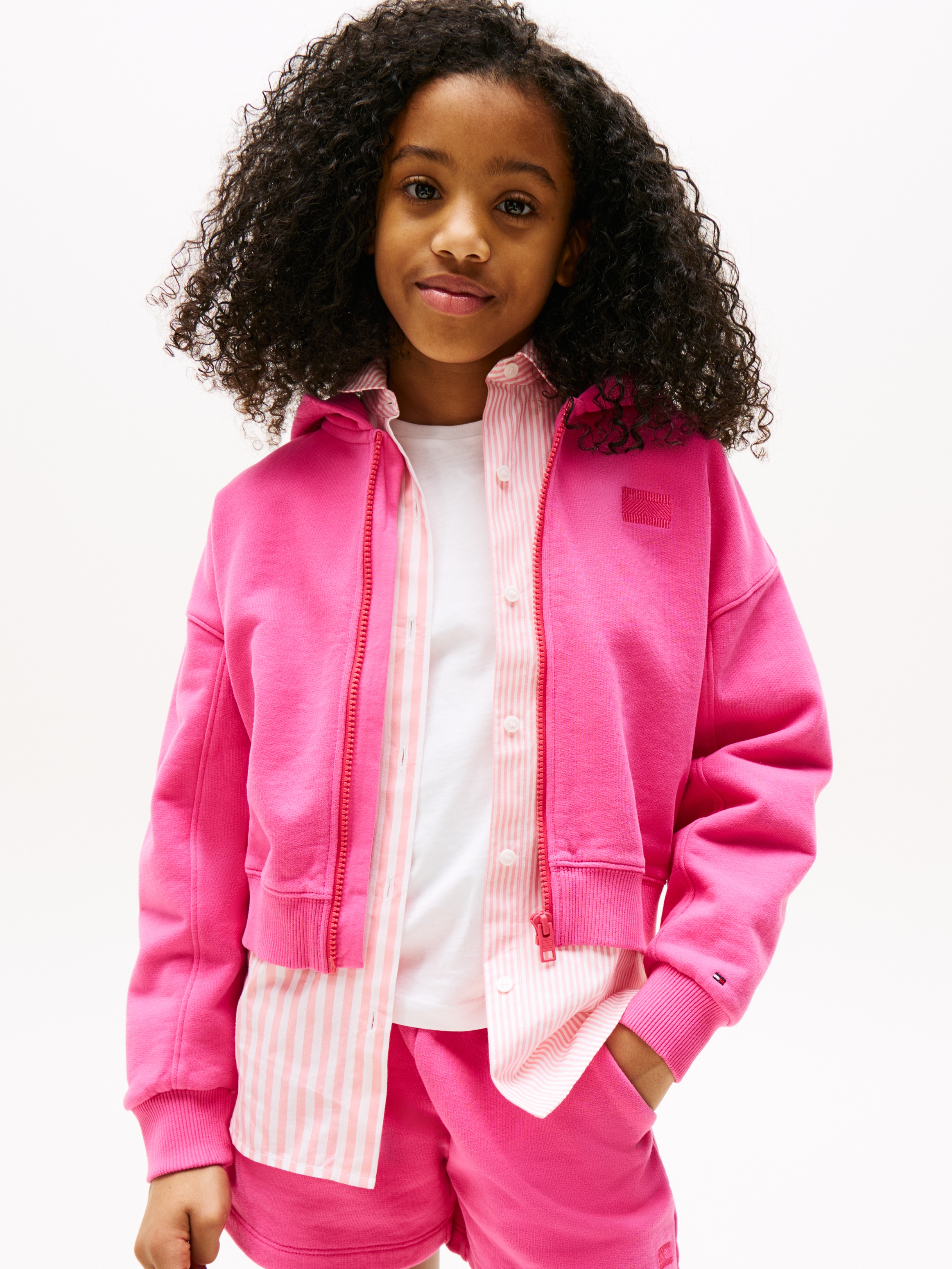 Tommy Hilfiger Kapuzensweatjacke »TOMMY TONAL FLAG HOODIE«, für Kinder bis 16 Jahre, mit Brustdruck