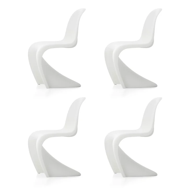 Vitra - Panton Chair, weiss (neue Höhe) (4er-Set)