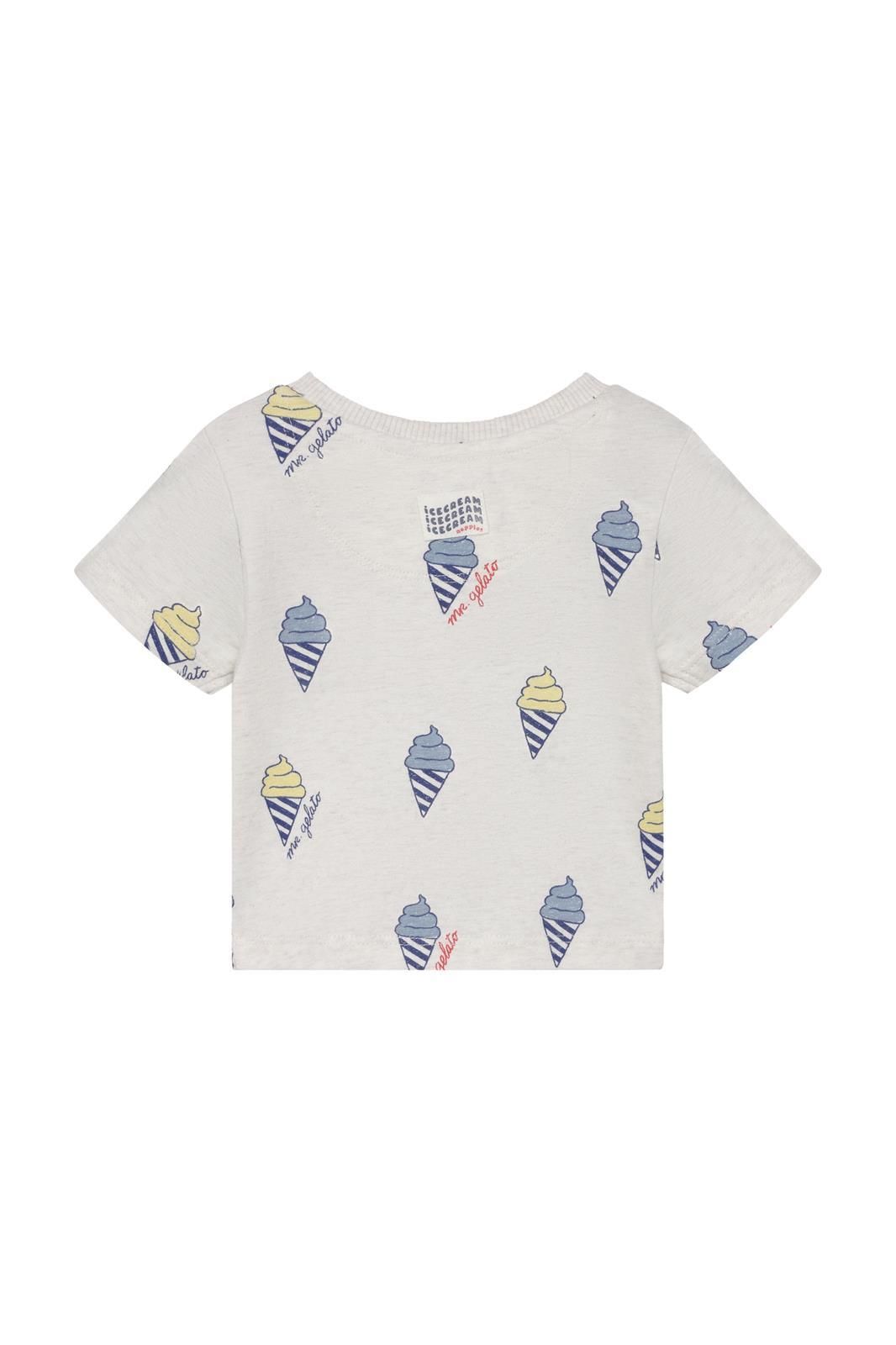 Noppies Baby T-shirt all over print - Oatmeal Melange