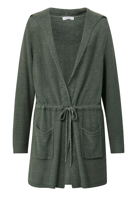 Strickjacke, Kapuze, Taillen-Bindeband, Langarm
