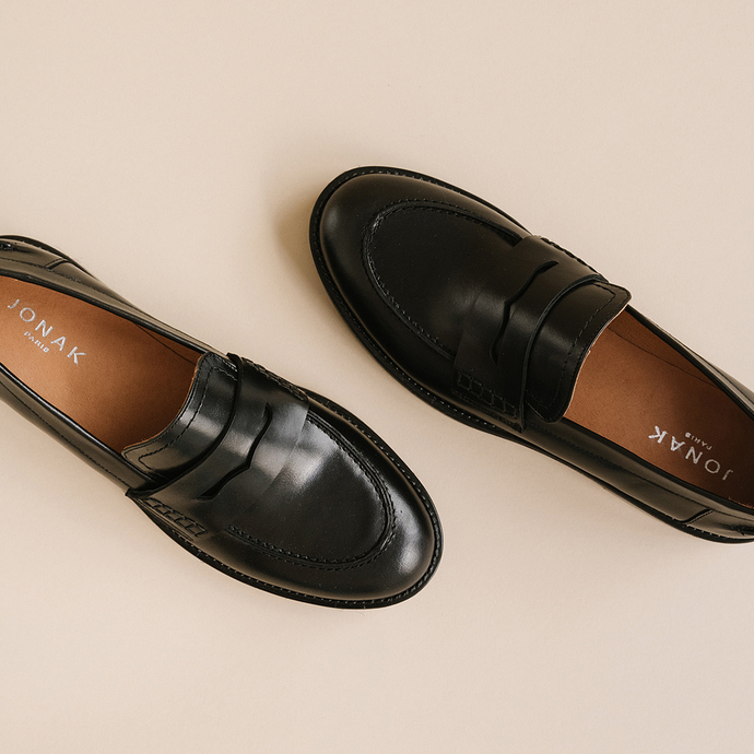 Mocassins  en cuir noir