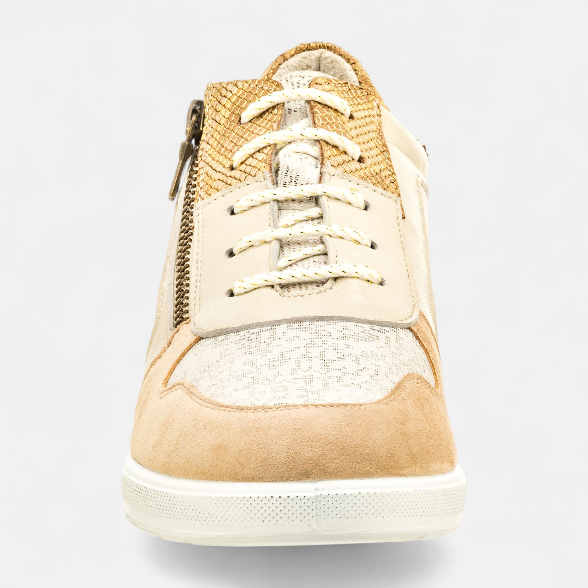 Baskets basses Femme en cuir beige