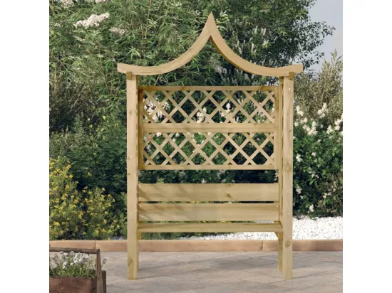 Pergola de jardin avec toit et banc Bois de pin imprégné
