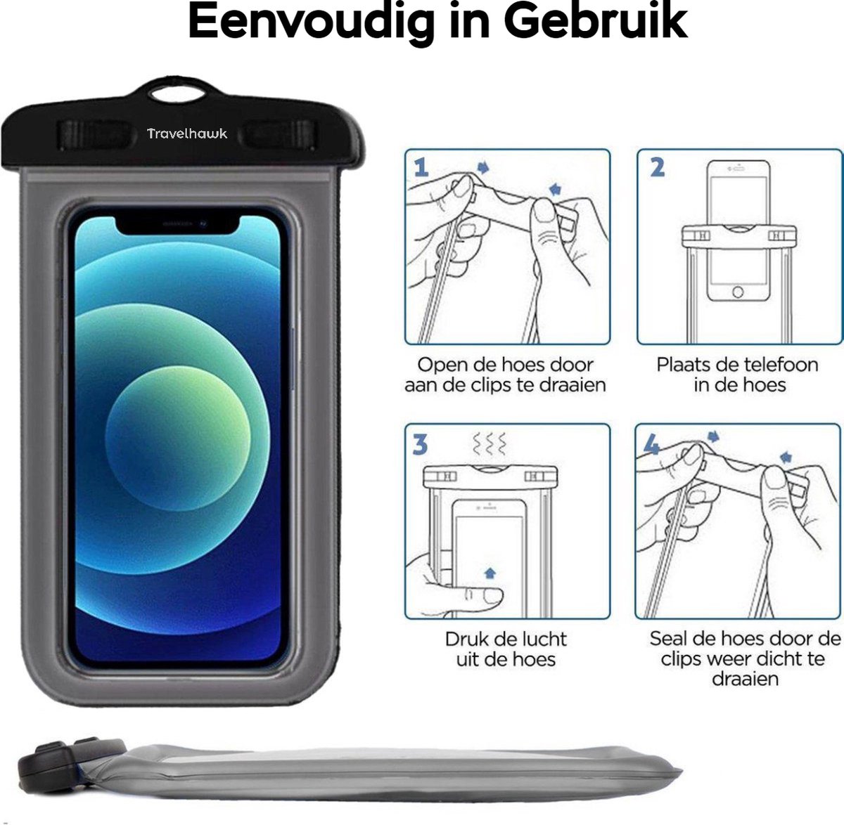 TravelHawk set van 2 waterdichte telefoonhoesjes