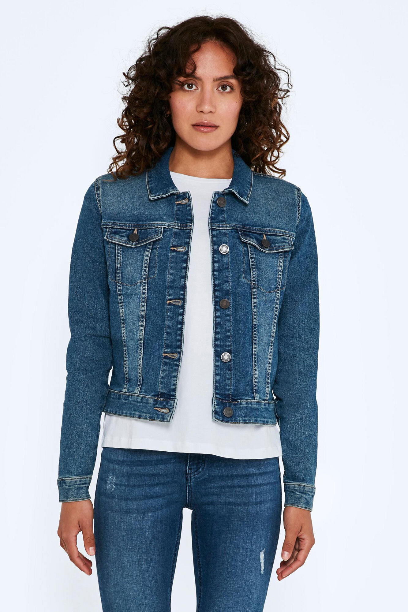 jaqueta jeans ajustada