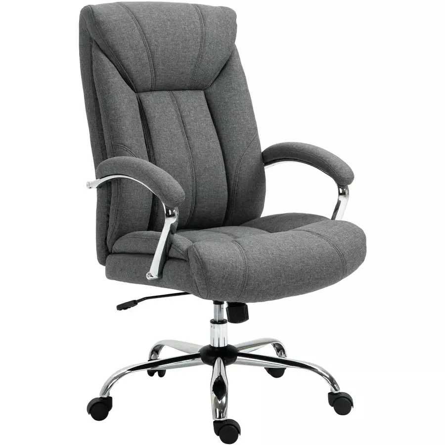 Vinsetto Bürostuhl Ergonomisches Design, Atmungsaktiver Polyester-Bezug Grau