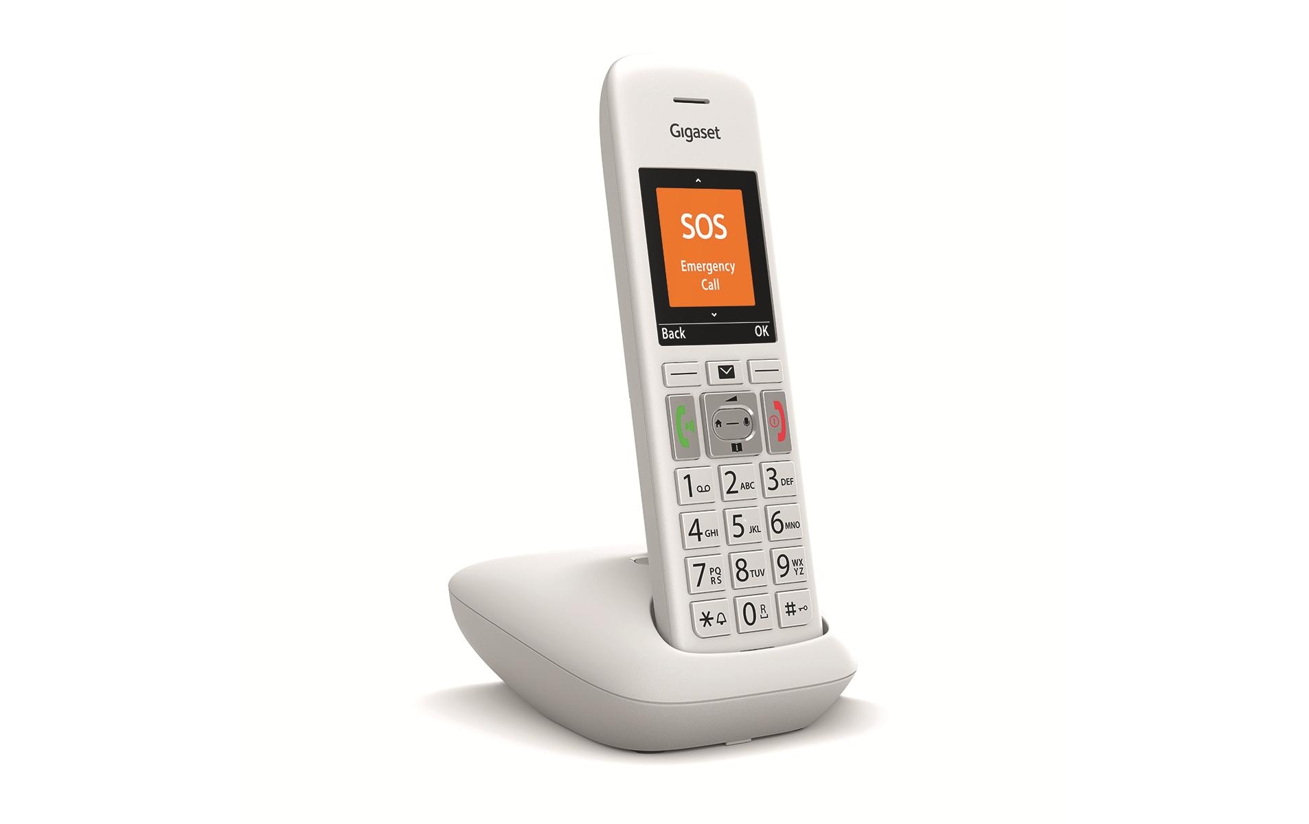 Schnurlostelefon E390 WeissGrosstastentelefon von Gigaset