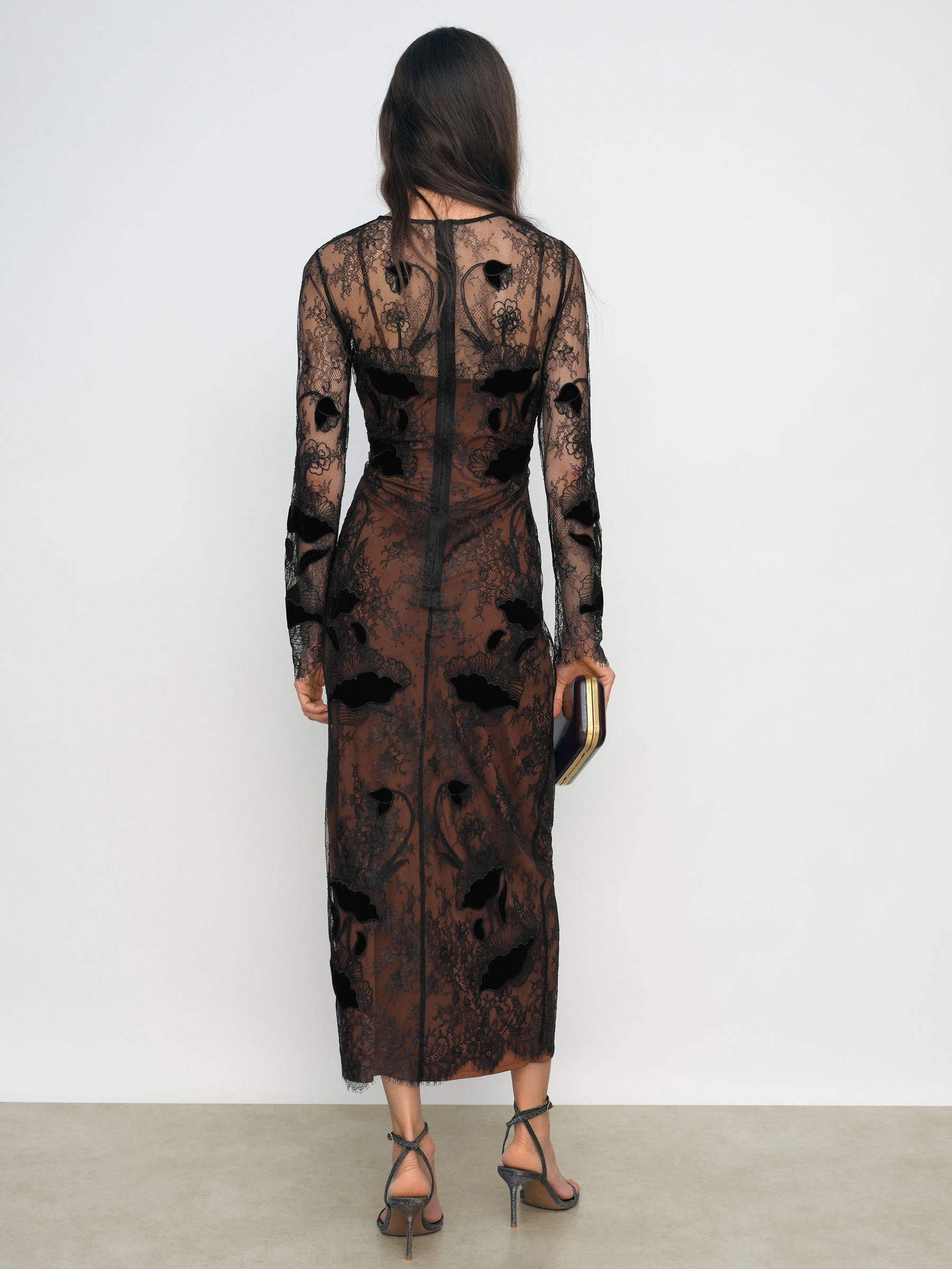 Reiss Lulu Lace Overlay Midi Dress