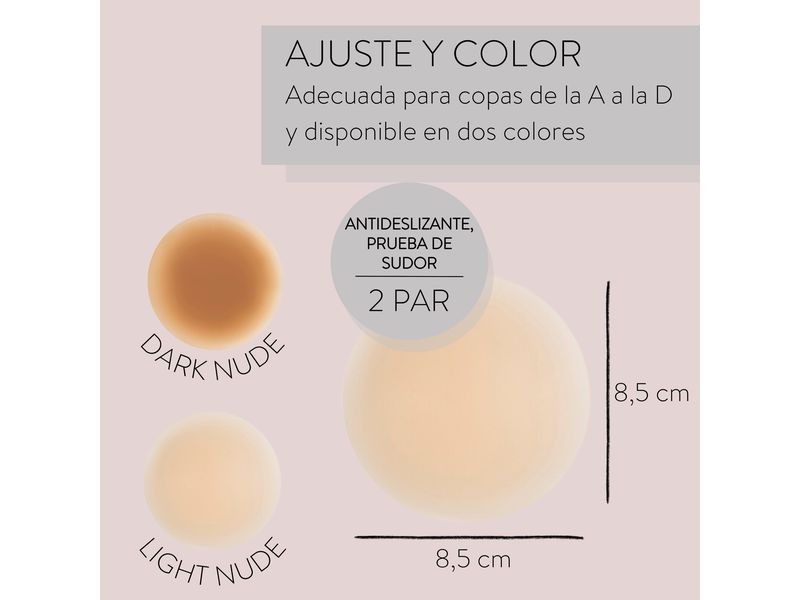 Parsa Beauty Silikon Nippel Pads helles nude 2 Stück Unsichtbarer Halt für jedes Outfit