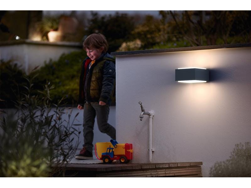 Philips myGarden Wandleuchte Hedgehog, Anthrazit, exkl. LM MyGarden Wandleuchte für den Aussenbereich
