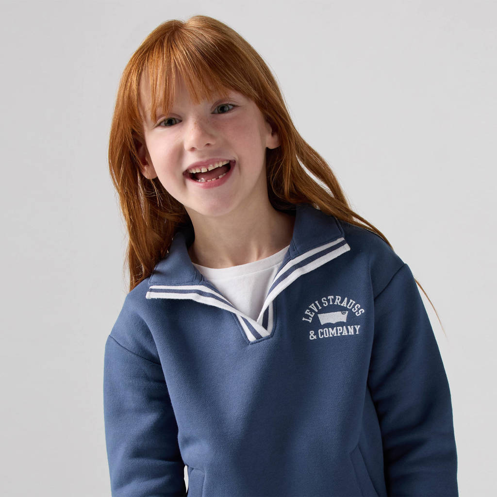 Levi's sweater COLLEGIATE met printopdruk middenblauw/wit