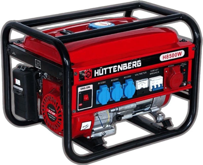Huttenberg - H8500W - Generator - 2.5 kW - Benzine - Mobiel - Noodstroom