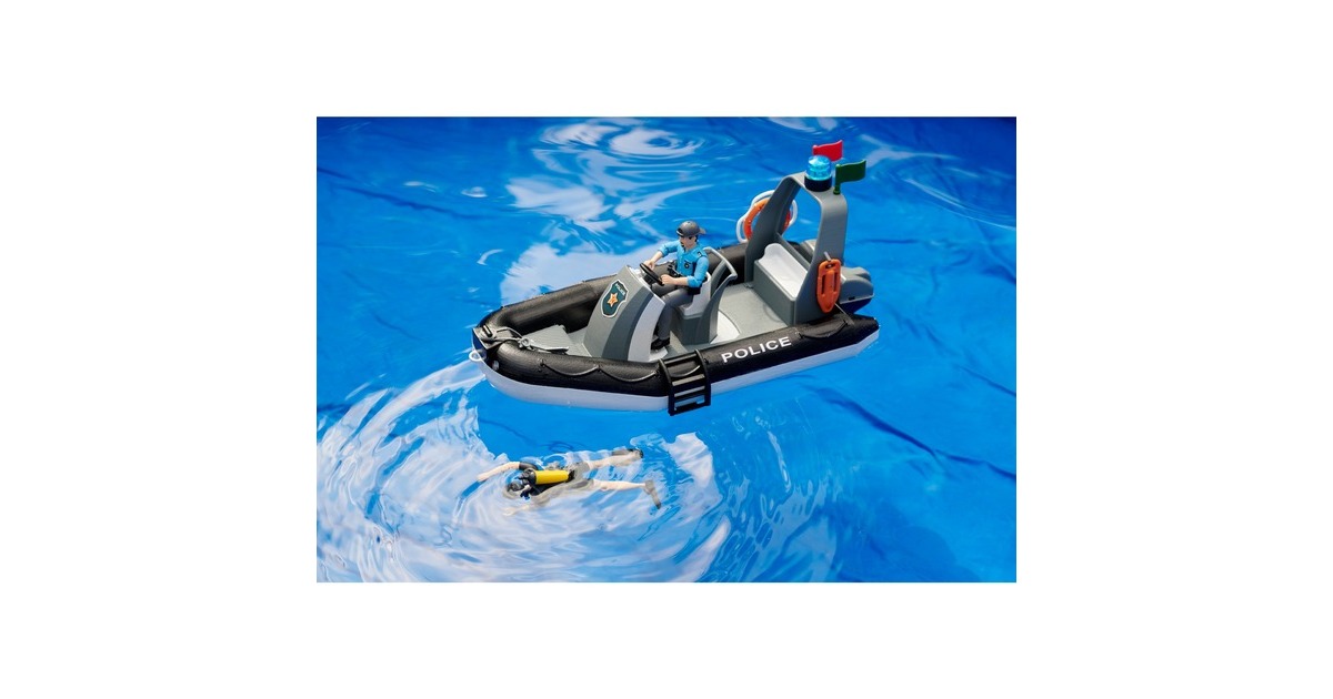 bruderbworld politieboot met zwaailicht Modelvoertuig  (62733)