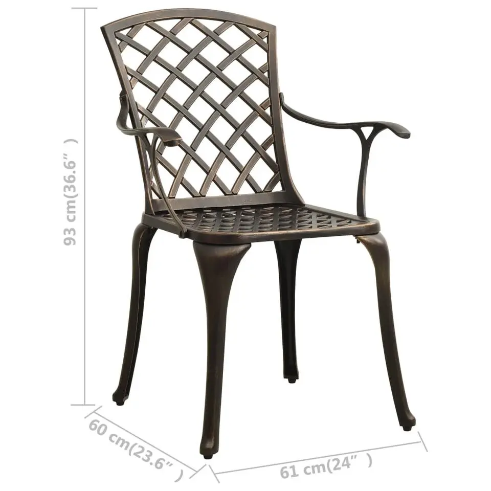 vidaXL - Bistroset - Bruin - Aluminium