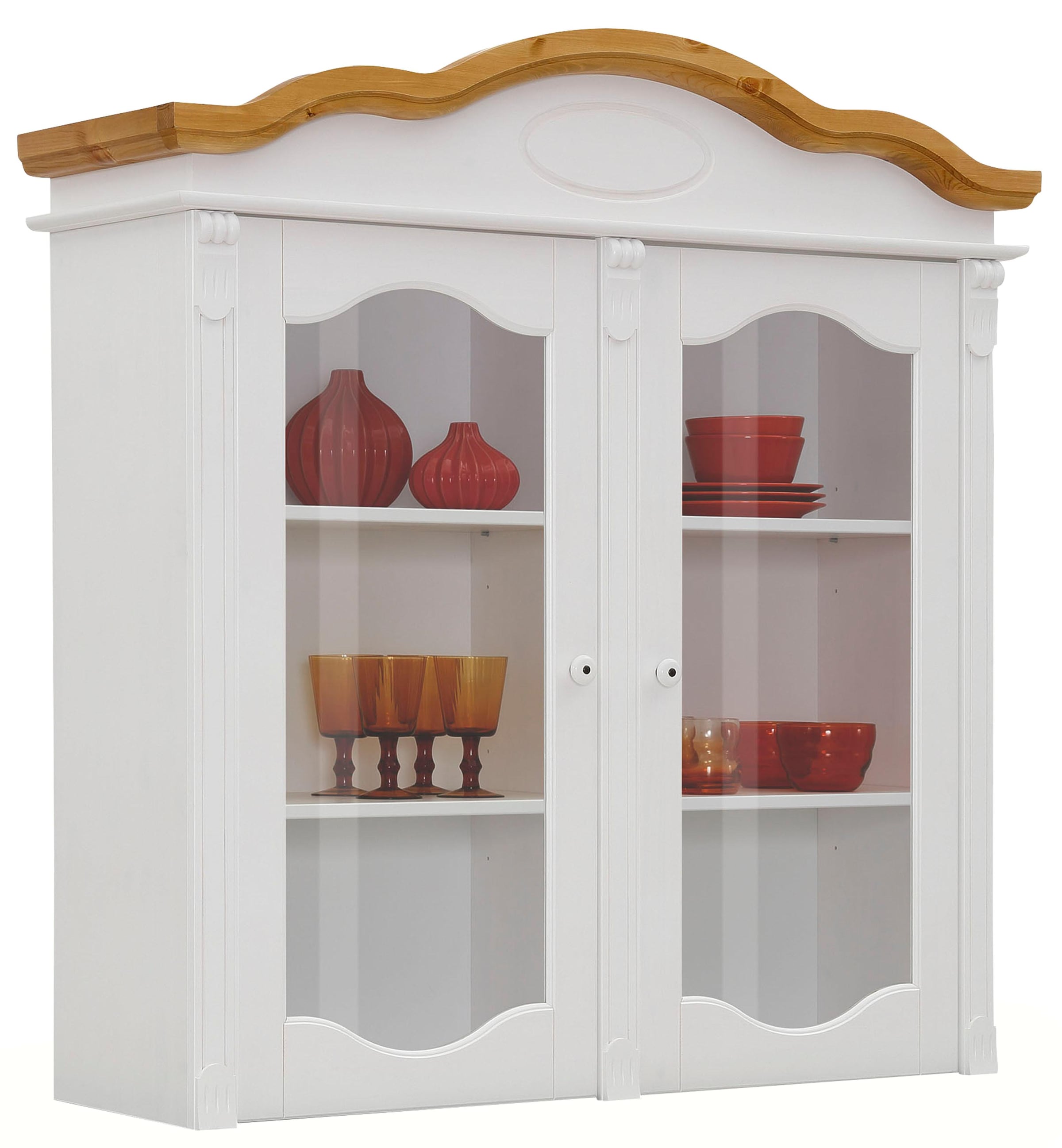 Home affaire Aufsatzschrank »Tessin« Vitrinen-Aufsatz, Breite 115 cm, aus massiver Kiefer, FSC®