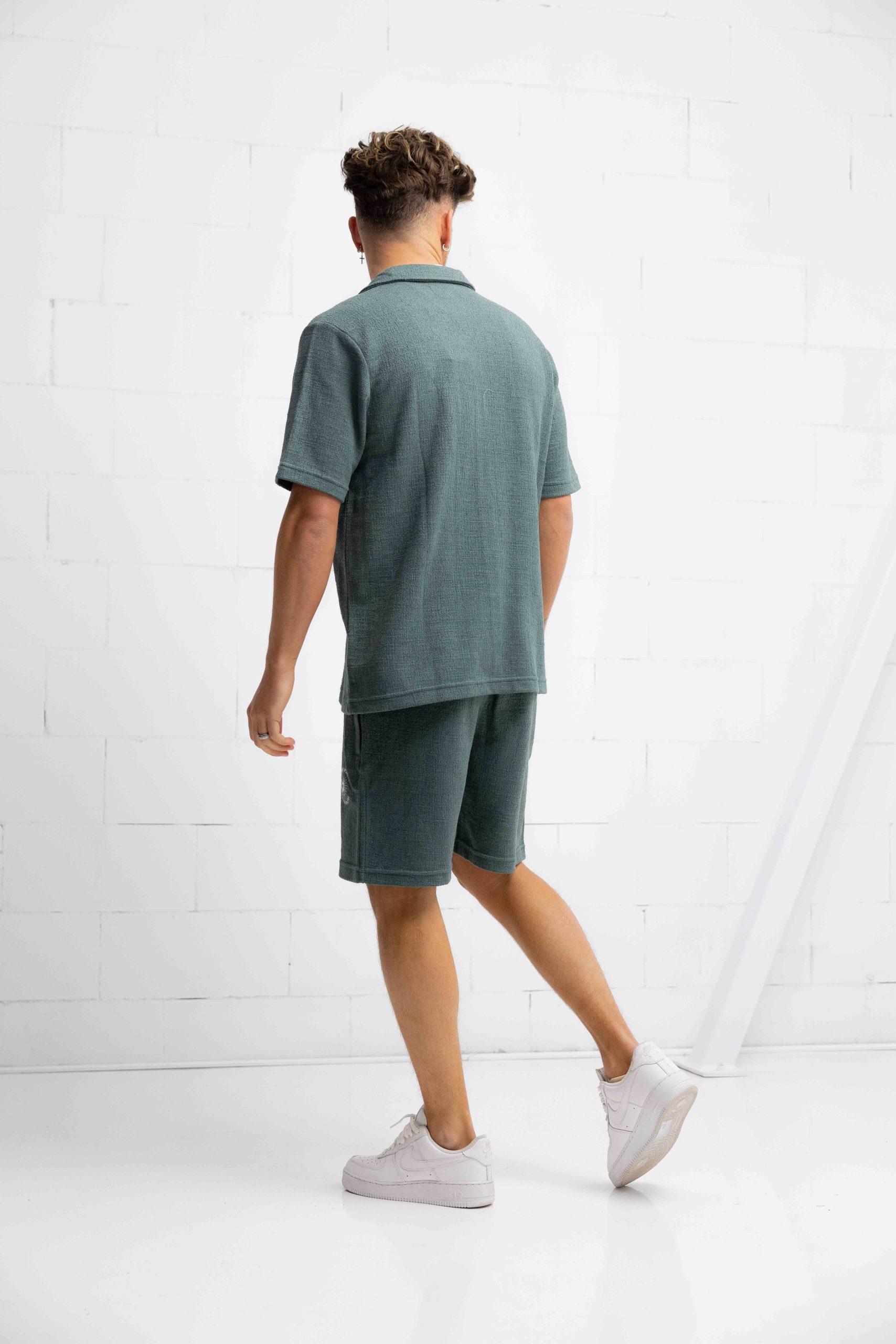 Pure Path Bouclé Shortsleeve T-Shirt Heren Groen