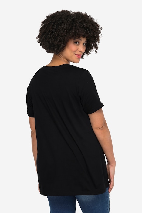 T-Shirt, Classic Fit, Augen-Motiv, Rundhals, Halbarm.