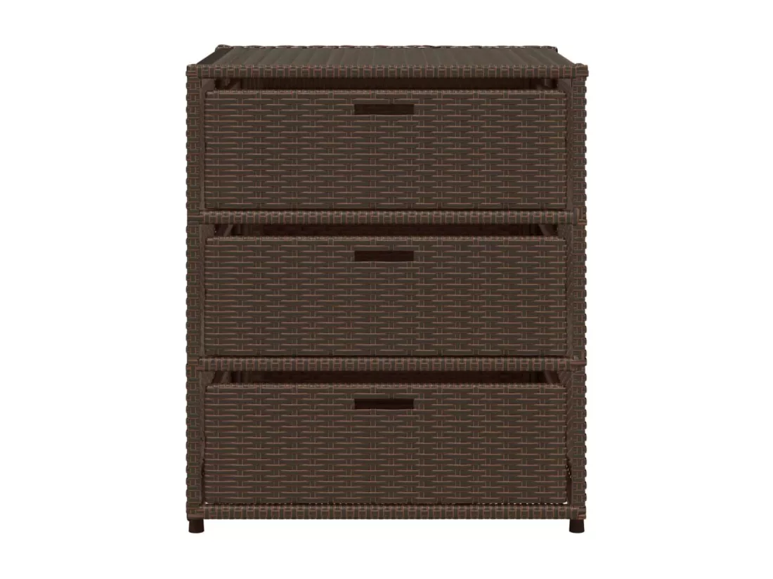 Armoire de rangement de jardin marron 55x59x69cm résine tressée
