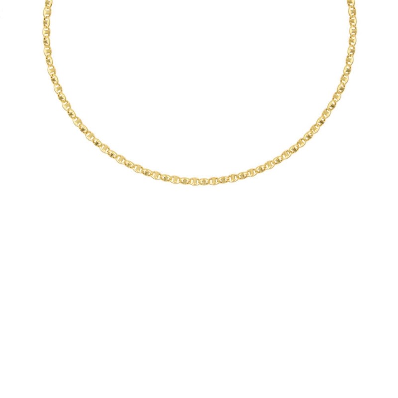 Collier Chaine Or Jaune Maille Marine Alternée - Homme
