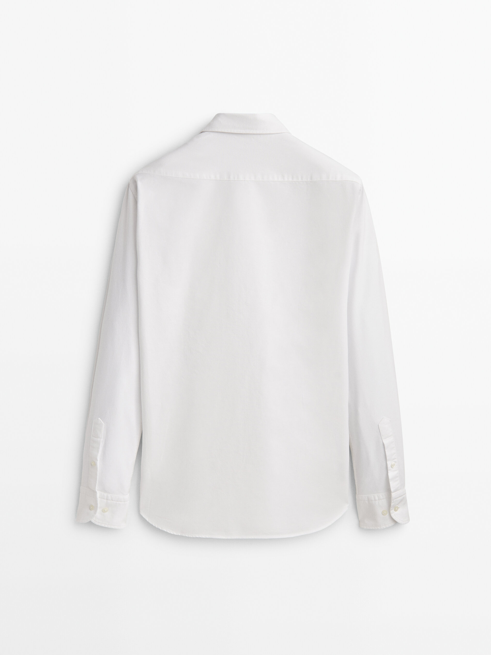 Camisa oxford de algodão slim fit - BRANCA