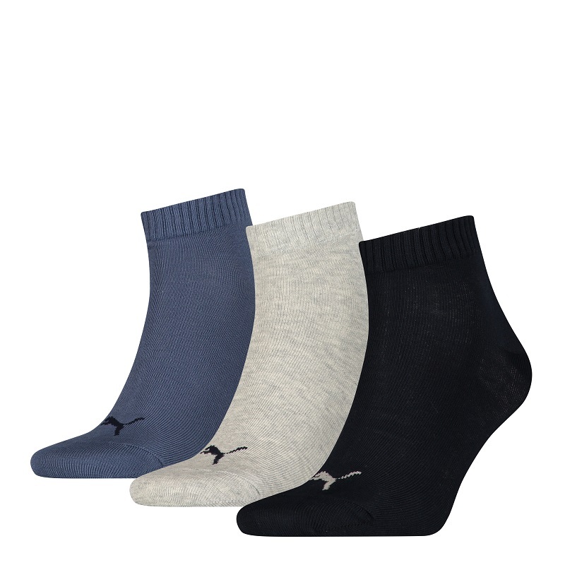 3er Pack PUMA Damen und Herren Socken - blau-grau-navy - 35/38